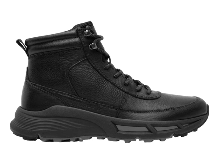 Botín negro de cuero Flexi con suela robusta y cordones.