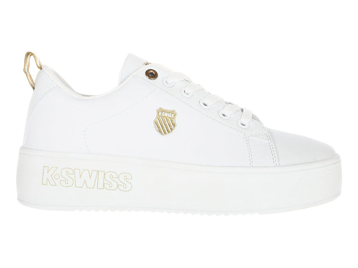 K-SWISS Tenis Trinity Platform Blanco y Dorado para Mujer