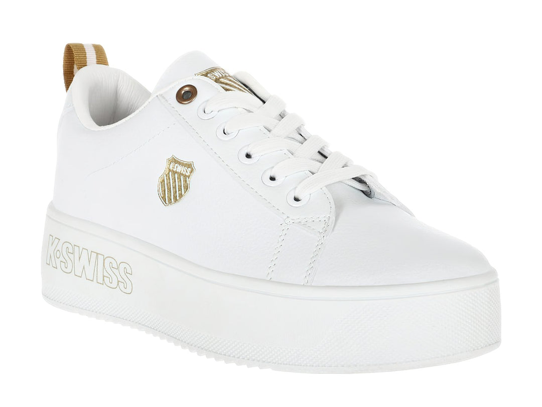 K-SWISS Tenis Trinity Platform Blanco y Dorado para Mujer