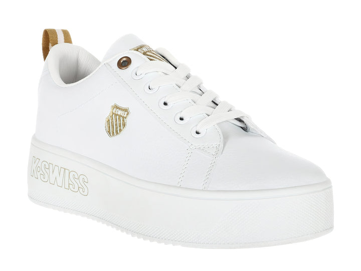 K-SWISS Tenis Trinity Platform Blanco y Dorado para Mujer