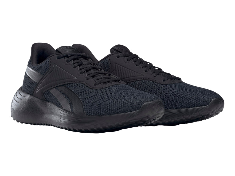 Tenis deportivos Reebok Lite 3.0 en color negro con suela ergonómica y parte superior de malla.
