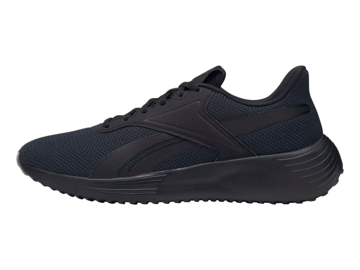 Tenis deportivos Reebok Lite 3.0 en color negro con suela ergonómica y parte superior de malla.