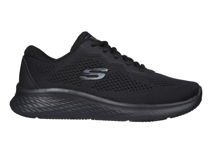Tenis deportivos Skechers color negro con tejido de malla y suela Skech-Lite.