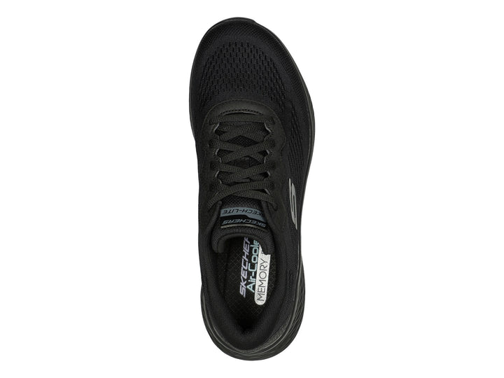Tenis deportivos Skechers color negro con tejido de malla y suela Skech-Lite.