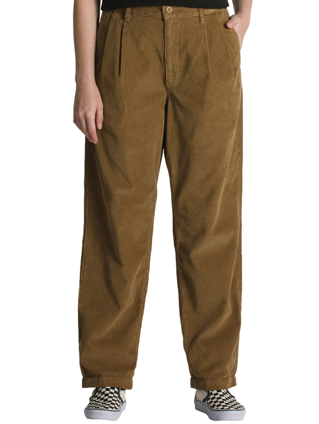 Pantalones de pana color marrón de corte holgado marca Vans.