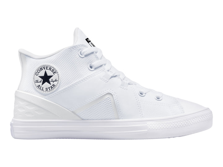Tenis Converse Chuck Taylor All Star Flux Ultra Mid en color blanco con suela blanca.