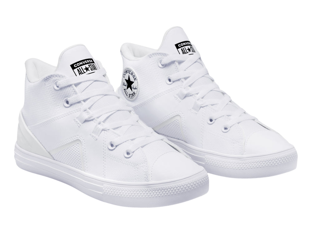 Tenis Converse Chuck Taylor All Star Flux Ultra Mid en color blanco con suela blanca.
