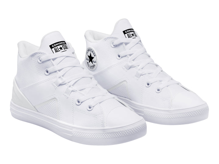 Tenis Converse Chuck Taylor All Star Flux Ultra Mid en color blanco con suela blanca.