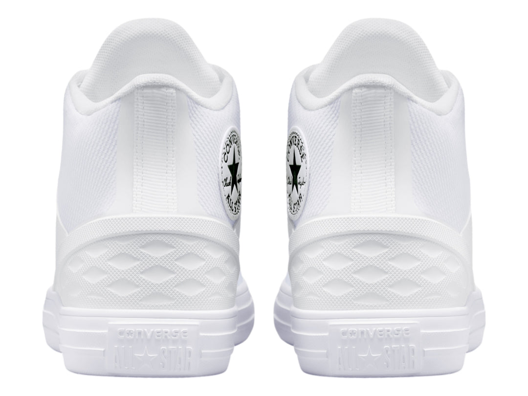 Tenis Converse Chuck Taylor All Star Flux Ultra Mid en color blanco con suela blanca.