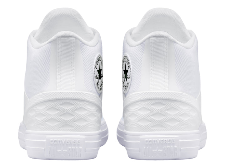 Tenis Converse Chuck Taylor All Star Flux Ultra Mid en color blanco con suela blanca.