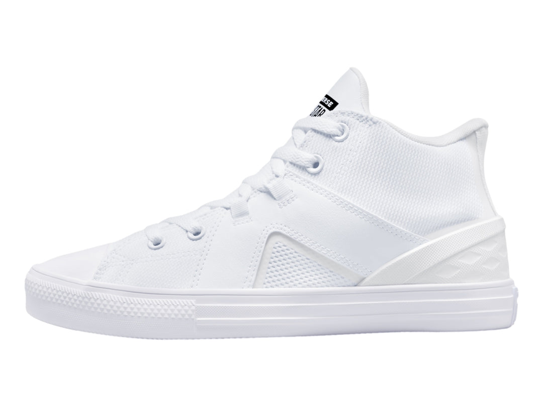 Tenis Converse Chuck Taylor All Star Flux Ultra Mid en color blanco con suela blanca.