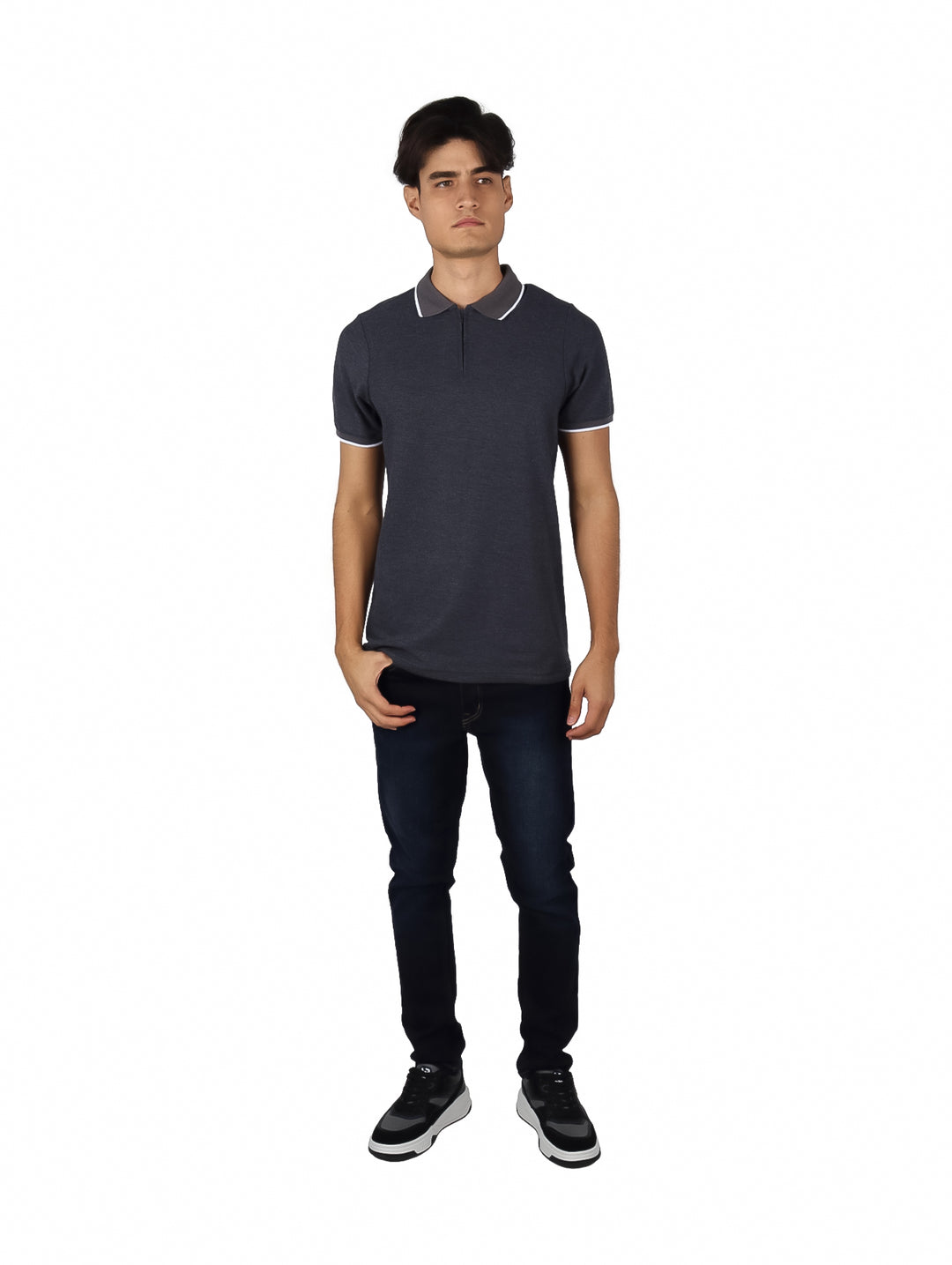 Playera Polo G.American Gris Oxford para Hombre