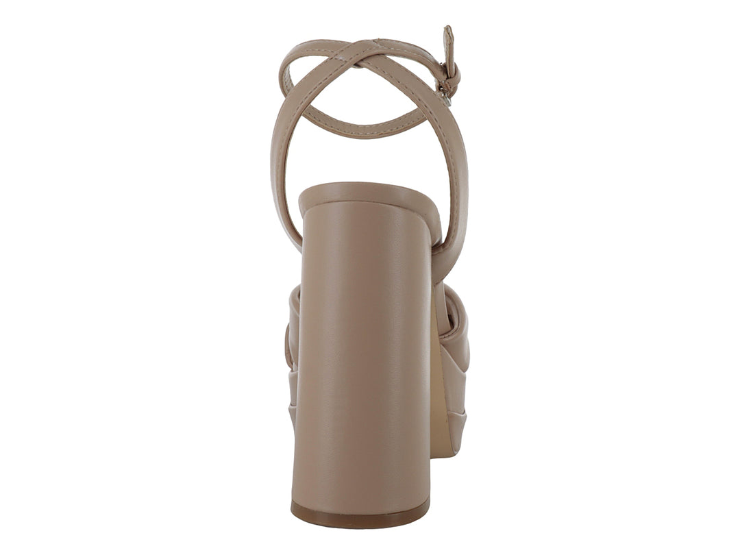 Sandalias de Tacón Cuadrado Nine West Beige para Mujer