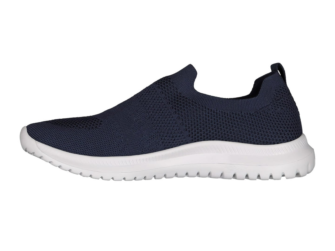 Tenis deportivos Charly color azul marino con suela blanca, diseño slip-on sin cordones.