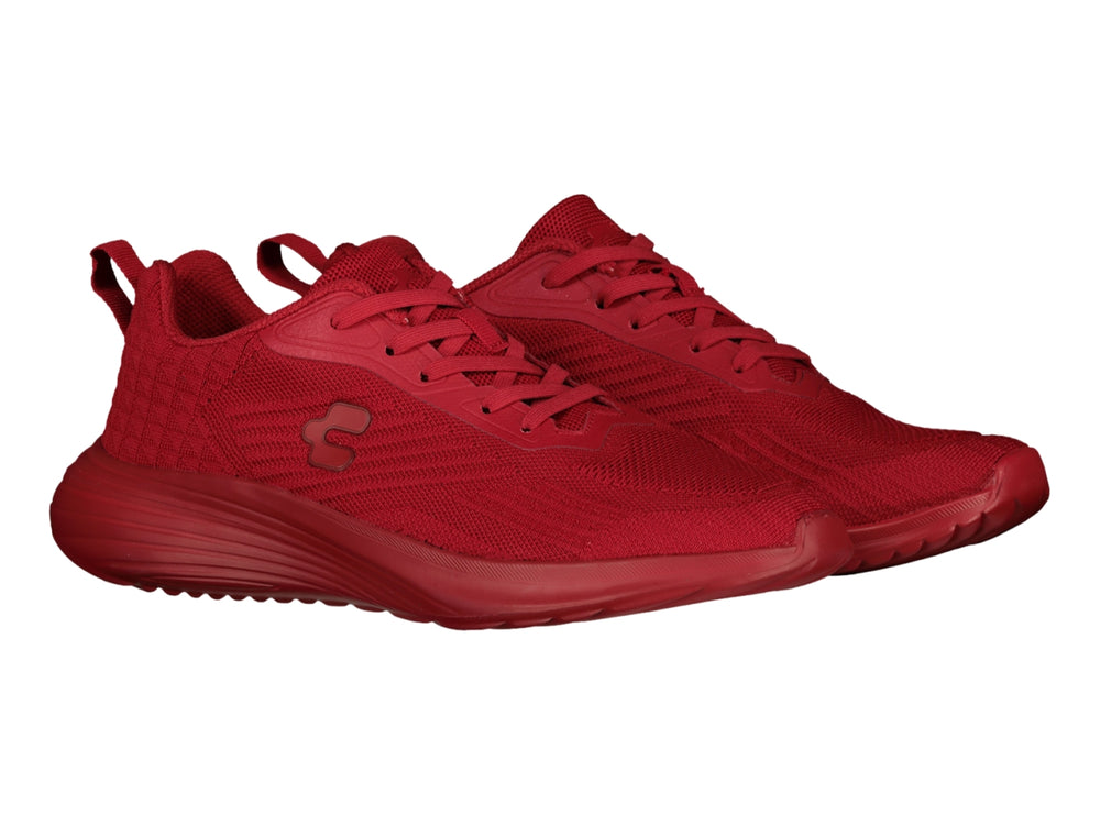 Tenis deportivos Charly en color rojo sólido con acabado tejido y suela a juego.