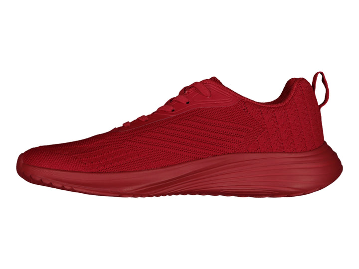 Tenis deportivos Charly en color rojo sólido con acabado tejido y suela a juego.