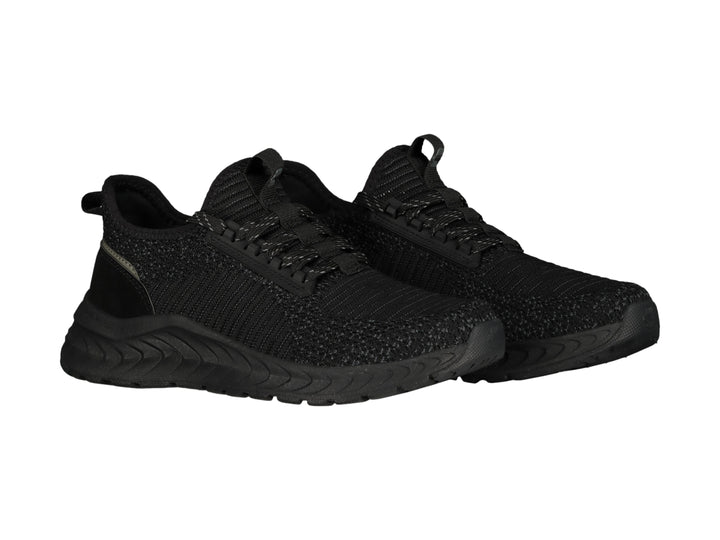 Tenis deportivos Charly color negro con tejido transpirable y suela robusta.