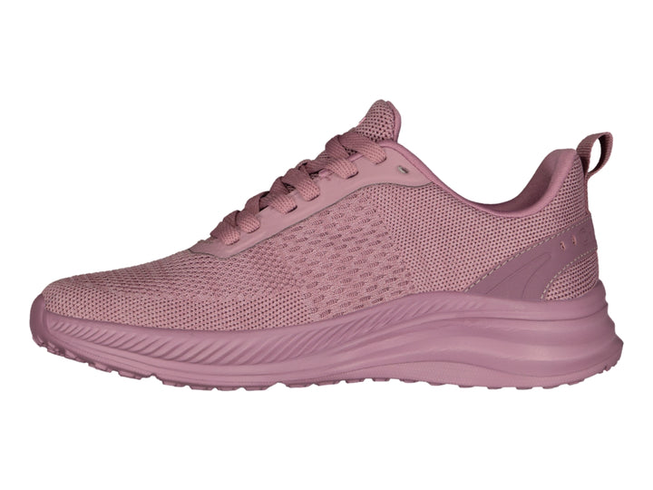 Tenis deportivos Charly color rosa con tejido de malla y suela gruesa.
