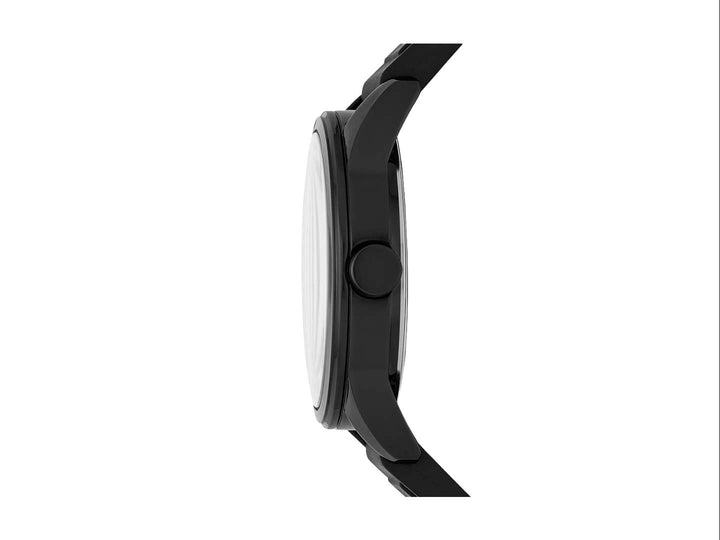 Reloj analógico Skechers para hombre en color negro con detalles en rojo y correa sintética mate.