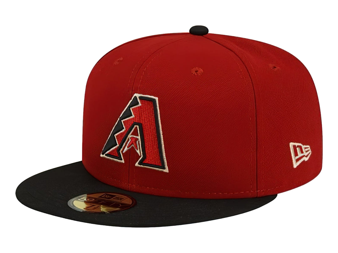 Gorra New Era de los Arizona Diamondbacks en color rojo oscuro con visera negra y logo bordado al frente.