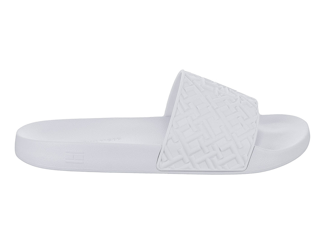 Sandalia Tommy Hilfiger blanca para Hombre con correa texturizada y suela plana.
