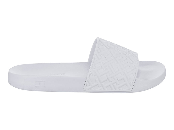 Sandalia Tommy Hilfiger blanca para Hombre con correa texturizada y suela plana.