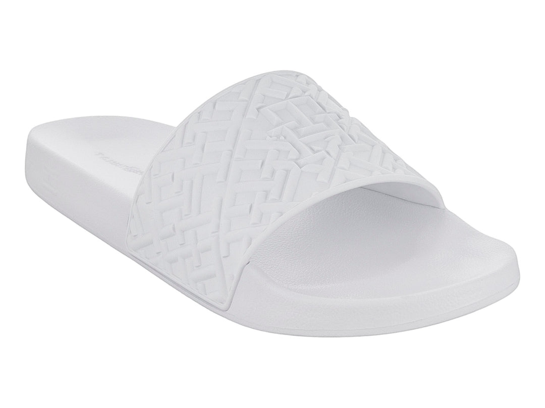Sandalia Tommy Hilfiger blanca para Hombre con correa texturizada y suela plana.