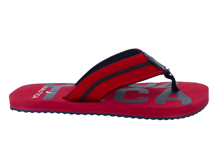 Sandalias Nautica color rojo con detalles en azul marino para Niño.