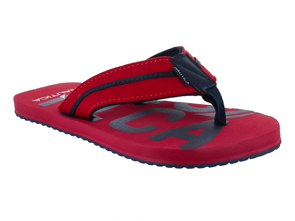 Sandalias Nautica color rojo con detalles en azul marino para Niño.