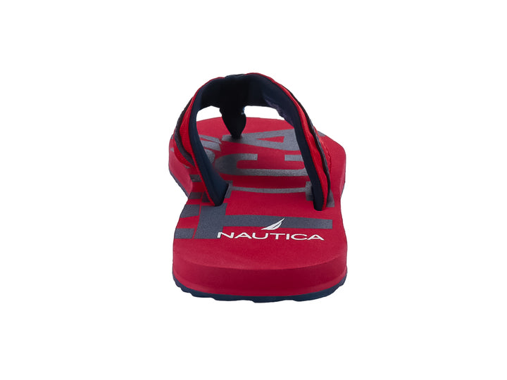 Sandalias Nautica color rojo con detalles en azul marino para Niño.