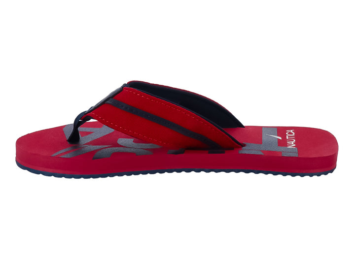 Sandalias Nautica color rojo con detalles en azul marino para Niño.
