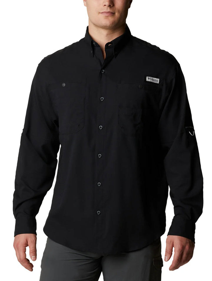 Camisa Columbia Tamiami II Manga Larga Negra para Hombre