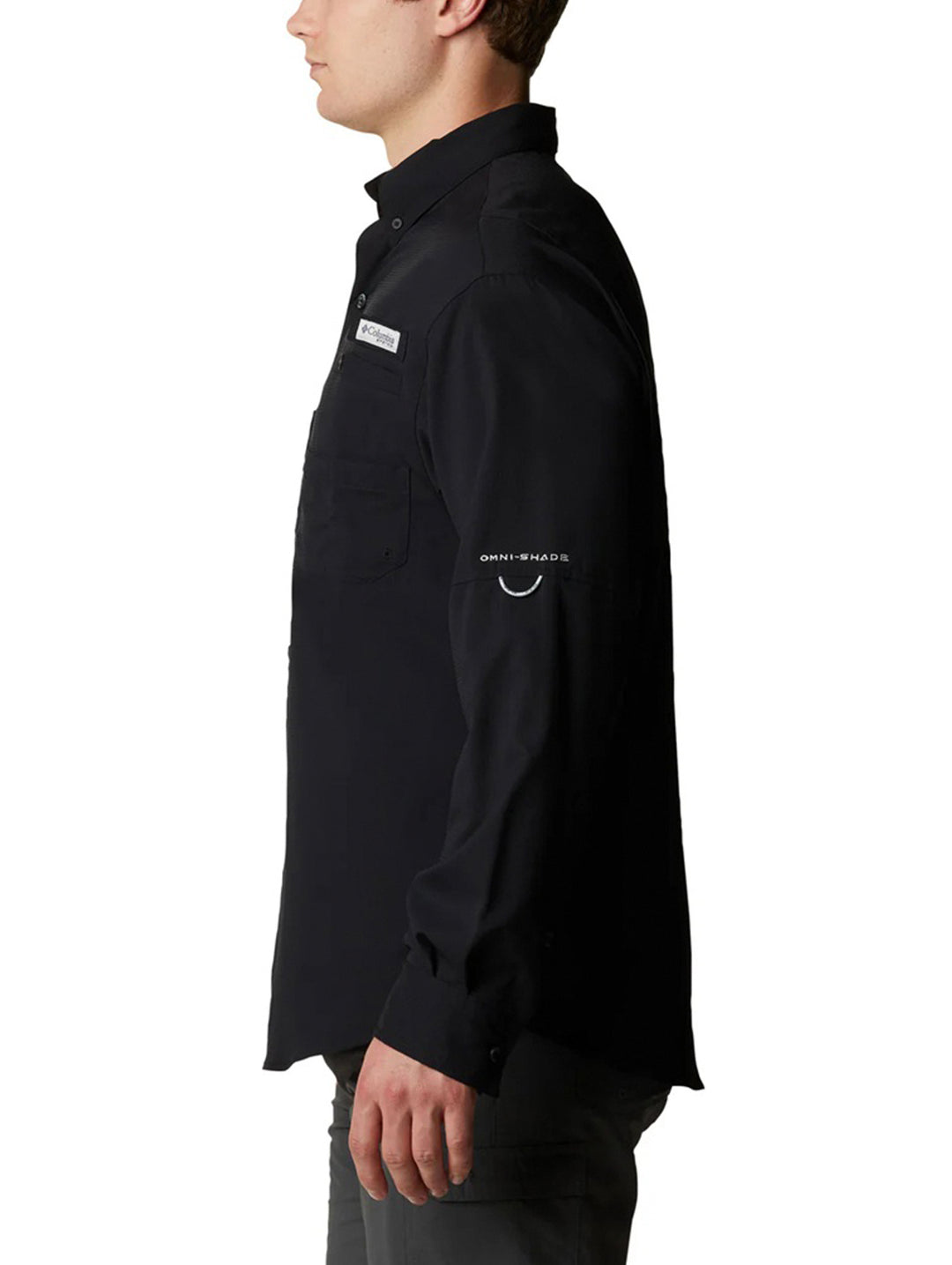 Camisa Columbia Tamiami II Manga Larga Negra para Hombre