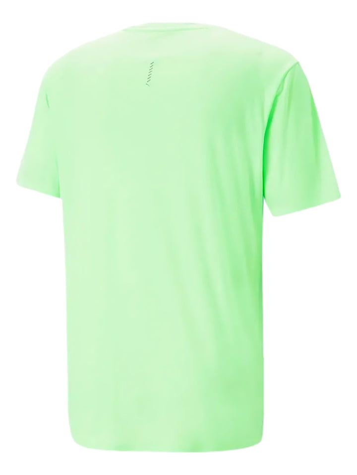 Camiseta deportiva PUMA de manga corta en color verde lima con logotipo en el pecho.