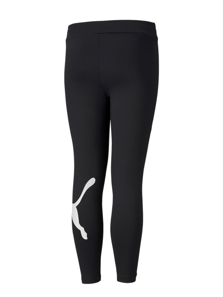 Leggings deportivos PUMA color negro con logotipo blanco en la pierna izquierda.