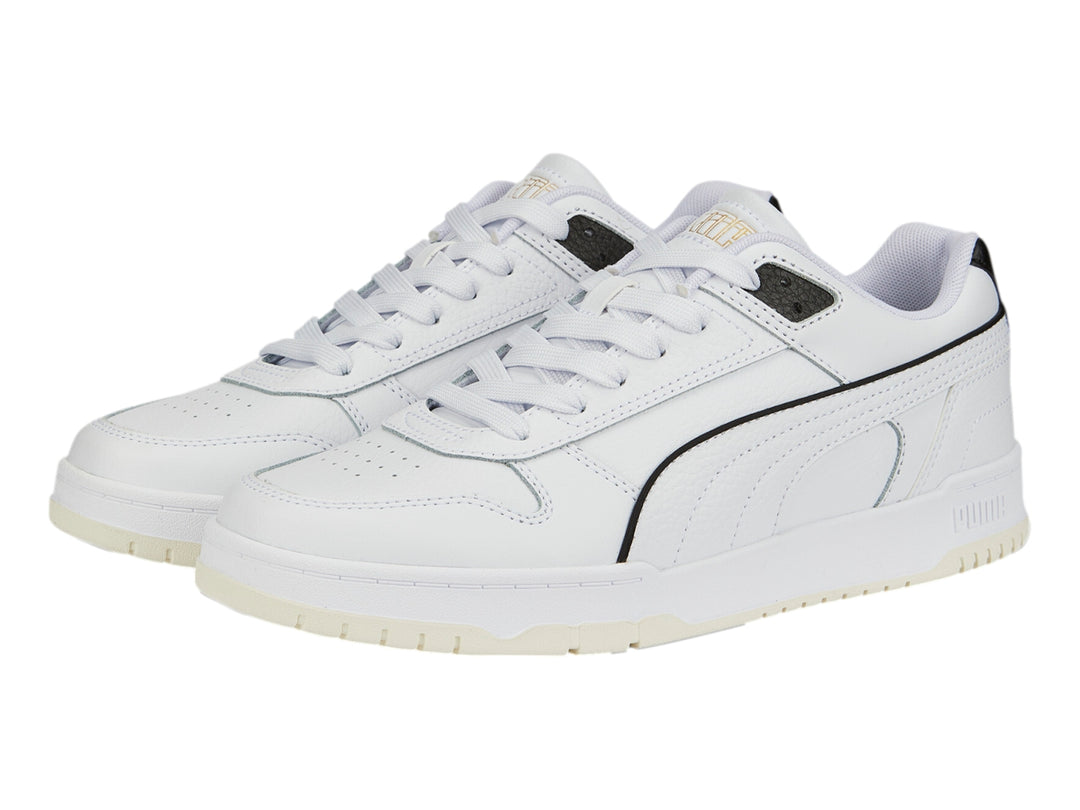 Tenis PUMA RBD Game Low Blanco, Negro y Oro para Hombre
