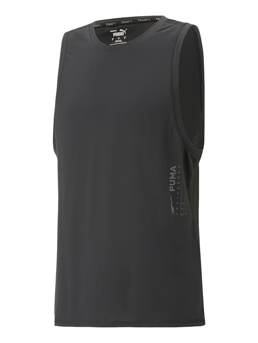 Camiseta deportiva sin mangas de color negro marca PUMA.