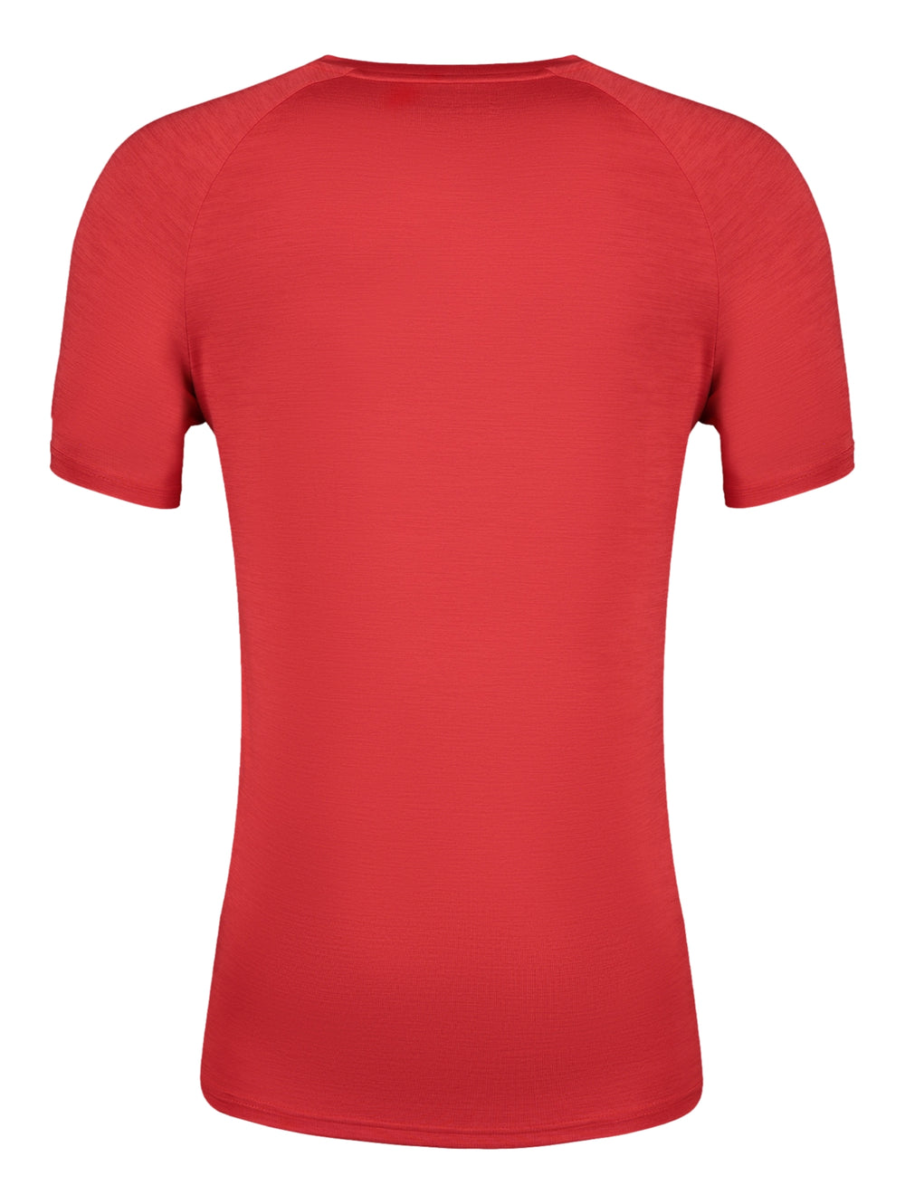 Playera deportiva de color rojo con manga corta y cuello redondo de la marca Charly.