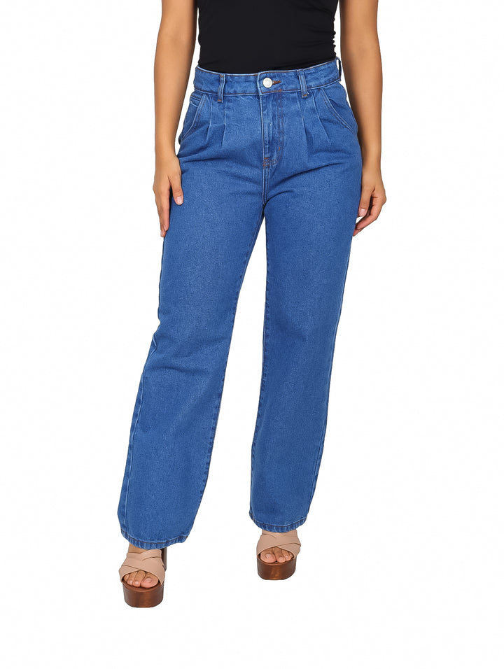 Pantalones Jeanswest Rectos Color Azul para Mujer
