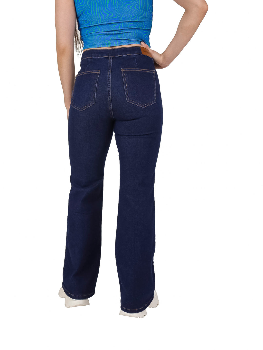Jeanswest Pantalones Campana Azul Oscuro para Mujer