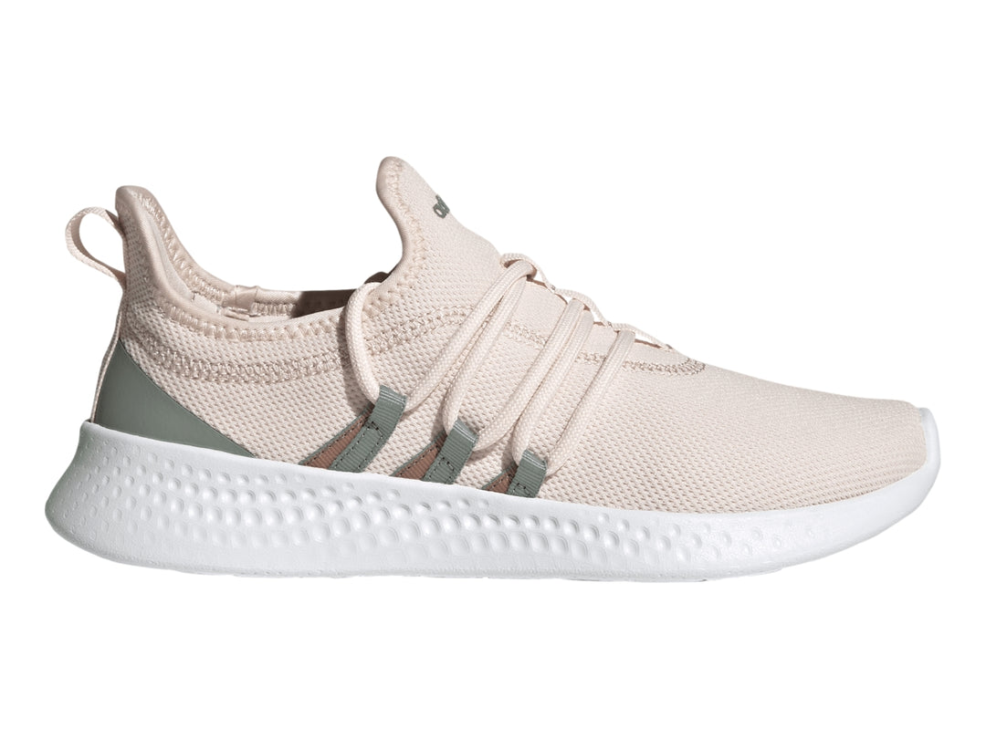 Tenis Adidas Puremotion Adapt 2.0 color rosa claro con suela blanca y detalles en gris.