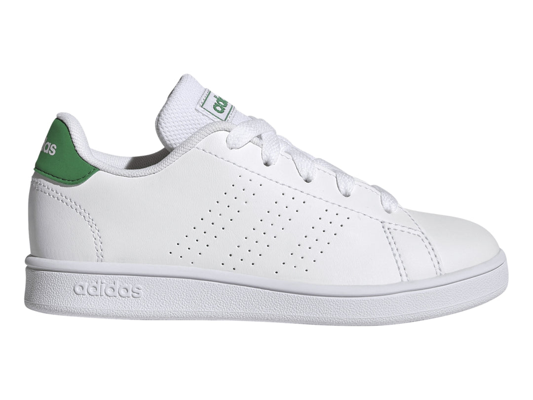 Tenis Adidas Advantage K Blanco y Verde para Niño