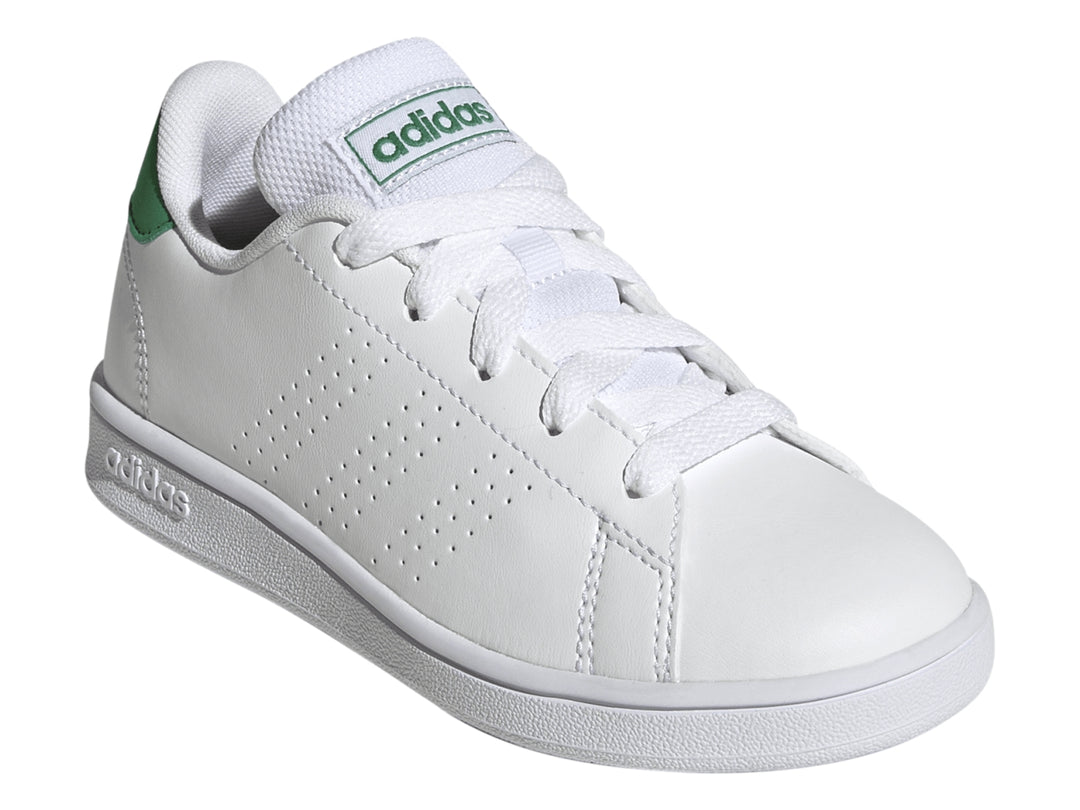 Tenis Adidas Advantage K Blanco y Verde para Niño