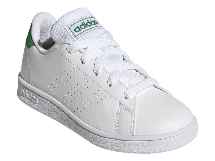 Tenis Adidas Advantage K Blanco y Verde para Niño