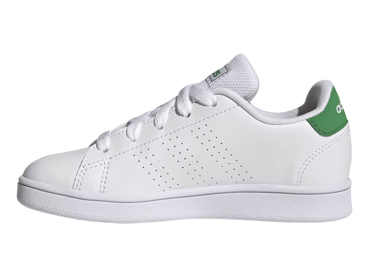 Tenis Adidas Advantage K Blanco y Verde para Niño
