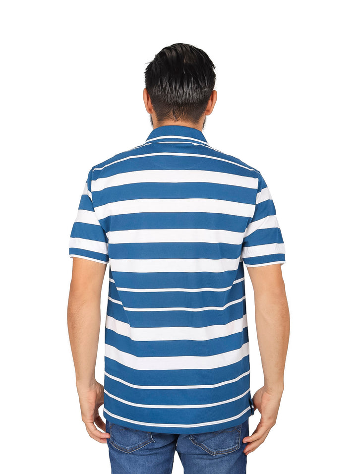 Playera Polo Palm Beach Rayas Teal para Hombre