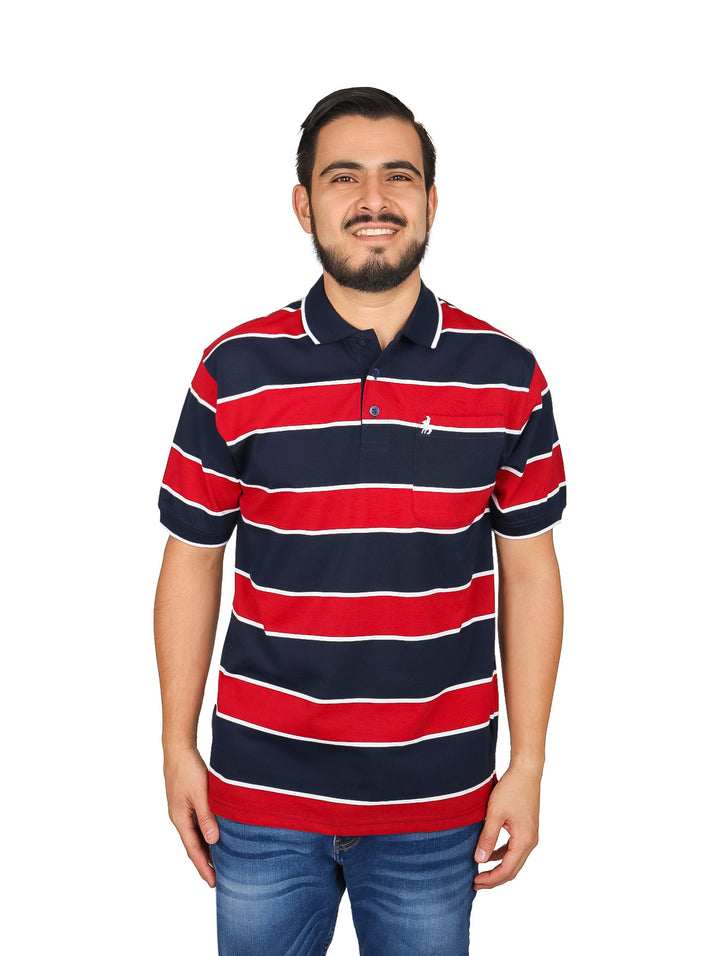 Playera Polo Palm Beach Rayas Navy para Hombre