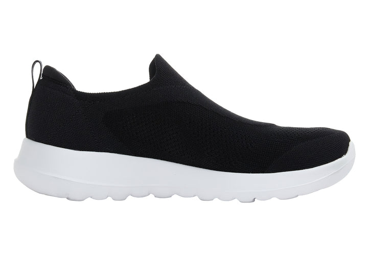 Tenis Skechers Go Walk Joy color negro con suela blanca, estilo slip-on de tela tejida.