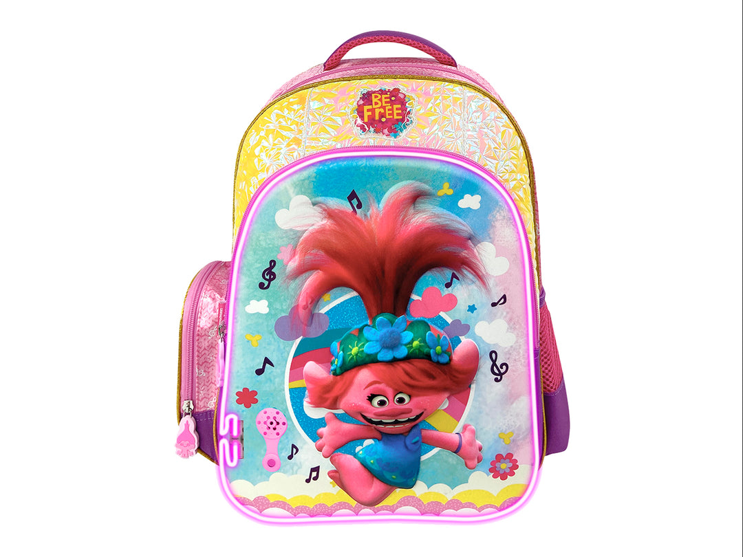 Mochila Escolar Fotorama Trolls Rosa y Lila para Niña