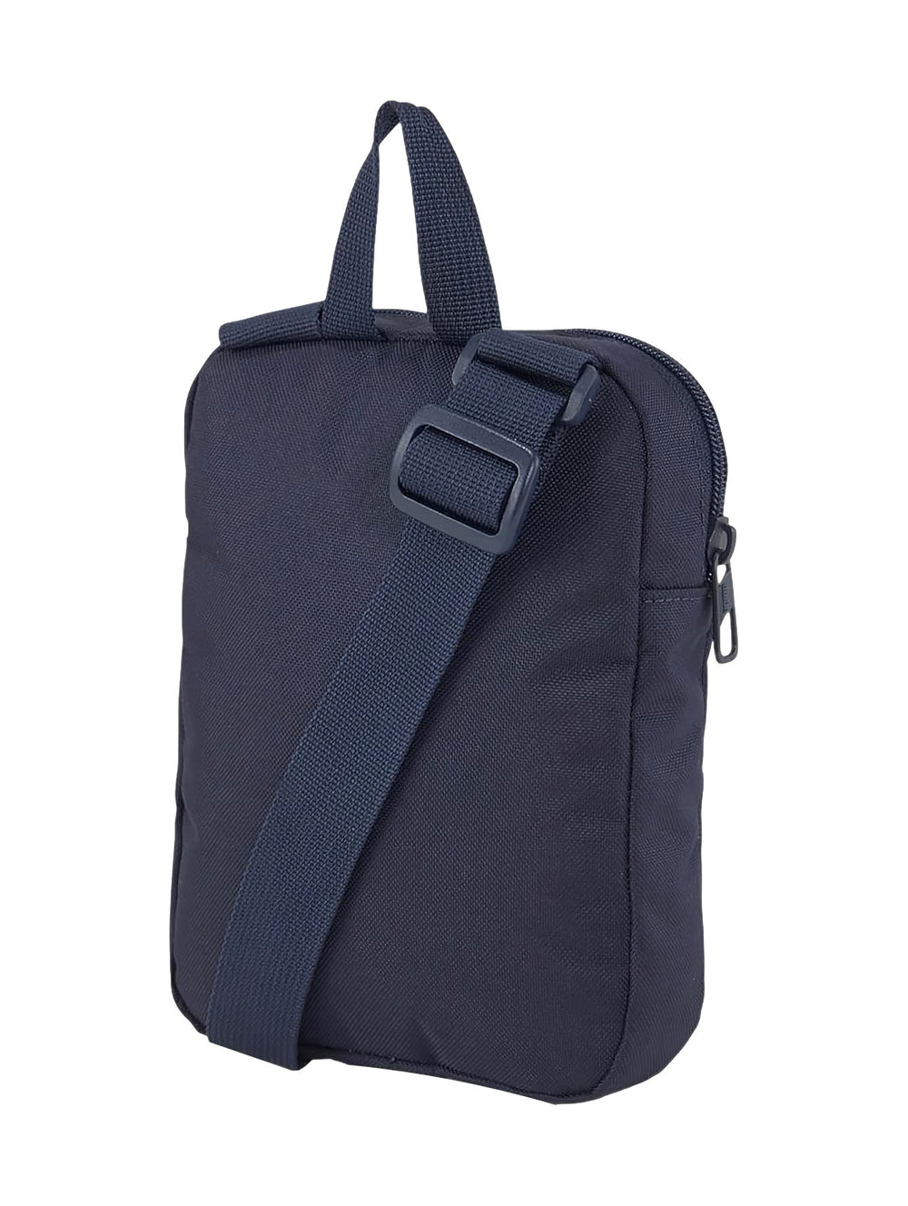 Bolso portable PUMA Phase en color azul navy con logotipo blanco frontal y correa ajustable.